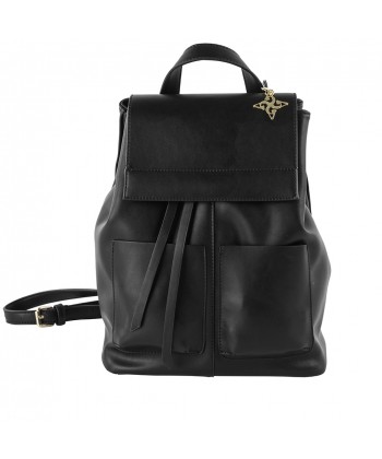 Bag backpack, Betty, in faux leather color black
