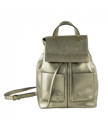 Bag backpack, Betty, in faux leather color platinum