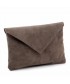 Bag clutch, Margot Grey, in suede leather, made in Italy