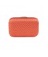 Borsa clutch Mina in tessuto e pietre colore arancio