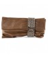 Bag clutch, Morena, Brown, eco leather