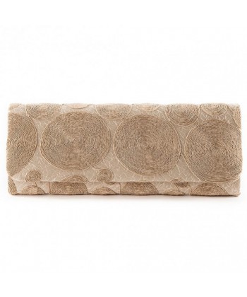 Bag clutch, Sissi, Beige, fabric, and lace