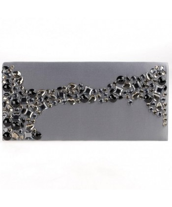 Bag clutch, Alide Silver, satin and stones
