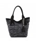 Hand bag, Romina Black, fabric and leather