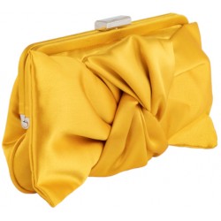 Borsa clutch, Selene giallo, in raso giallo