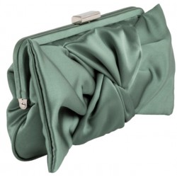 Borsa clutch, Selene tiffany, in raso verde