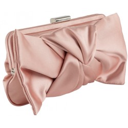 Borsa clutch, Selene tiffany, in raso rosa chiaro