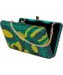 Bag clutch, Marion green, tesuto and rhinestones