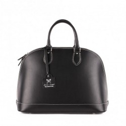 Handbag, Fernanada, Black, leather, made in Italy