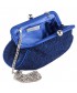 Bag clutch, Soft blue fabric of satin and lace