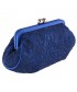 Bolsa de embrague, azul Suave tela de raso y encaje