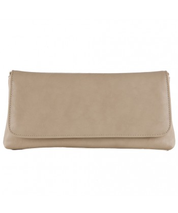 Bag clutch, Luana beige, faux leather suede
