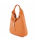 Hand bag, Zenobia orange, genuine leather