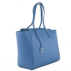 Shoulder bag, Tosca blue, genuine leather