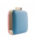 Bag clutch, Zoe blue, and pink, leather