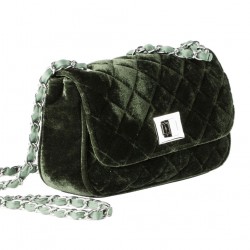 Shoulder bag, Cassandra green, velvet
