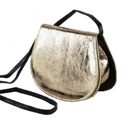 Bolsa de ombreiro, Apollonia, ouro, eco-coiro, madeira laminada