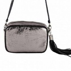 Bolsa de ombreiro, Amalia prata, en eco-coiro, madeira laminada