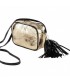Shoulder bag, Amalia gold, in eco-leather, laminated