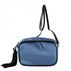 Shoulder bag, Adria blue, velvet