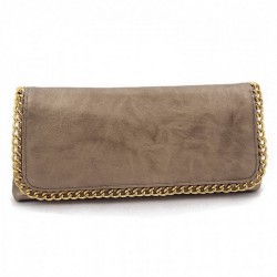 Bag clutch, Clotilde Gold, eco leather