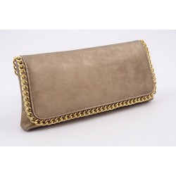 Bag clutch, Clotilde Gold, eco leather