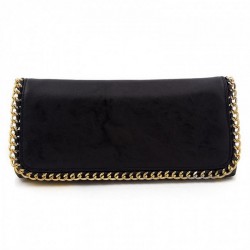 Bag clutch, Clotilde Black, in eco leather