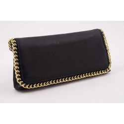 Bag clutch, Clotilde Black, in eco leather