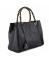 Hand bag, Thecla black, genuine leather