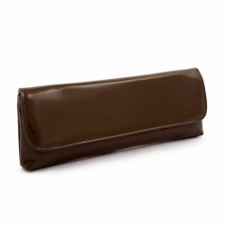 Bolsa de embrague, bolsos de Artemia artemia y Chocolate eco-cuero brillante