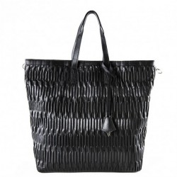 Bag backpack, Salua black, in eco leather embossed