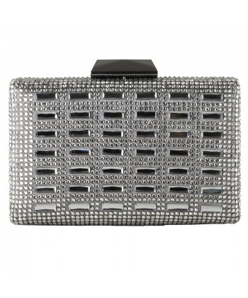 Bag clutch, that is silver, satin and crystals